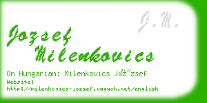 jozsef milenkovics business card